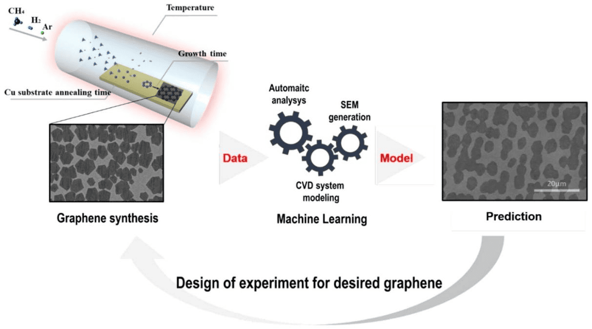 Machine learning predicts graphene growth patterns in CVD systems